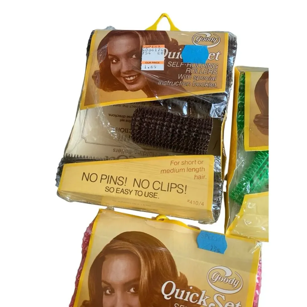 READ Vintage Goody Small Quick Set Self Holding Rollers Short Hair SMALL‎ LG JUM